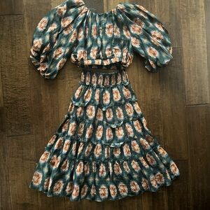 Ikat Pattern Matching Crop Top and Skirt Set size Medium